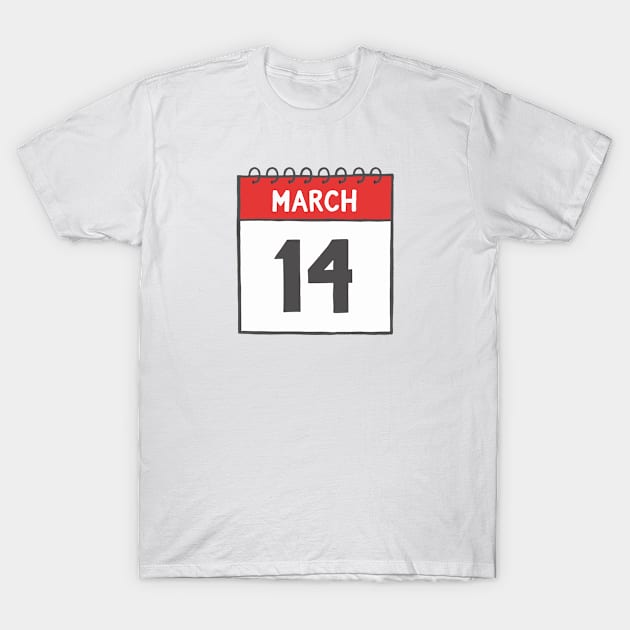 March 14th Daily Calendar Page Illustration | Pi Day T-Shirt by jenellemcarter